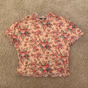 SHEIN Pink Floral T Shirt